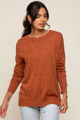 Rust Knit Long Sleeve Maternity Top