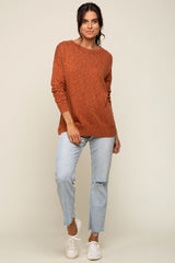 Rust Knit Long Sleeve Top