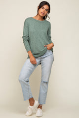 Mint Green Knit Long Sleeve Top