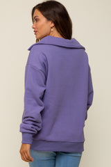 Purple Collared Maternity Pullover