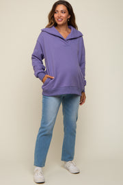 Purple Collared Maternity Pullover