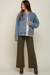 Light Blue Oversized Maternity Denim Jacket