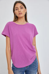 Magenta Short Dolman Sleeve Maternity Top