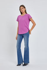 Magenta Short Dolman Sleeve Top