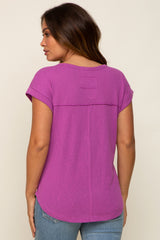 Magenta Short Dolman Sleeve Maternity Top