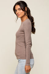 Mocha Knit Long Sleeve Top