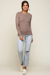 Mocha Knit Long Sleeve Top