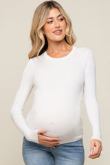 Ivory Knit Long Sleeve Maternity Top