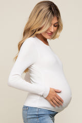 Ivory Knit Long Sleeve Maternity Top