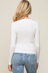 Ivory Knit Long Sleeve Maternity Top