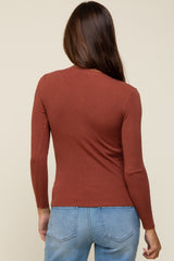 Rust Knit Long Sleeve Maternity Top