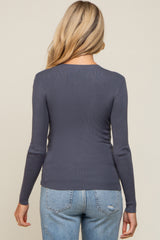 Charcoal Knit Long Sleeve Maternity Top