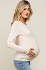 Ivory Knit Long Sleeve Maternity Top