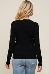 Black Knit Long Sleeve Maternity Top