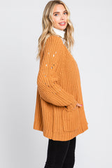 Camel Chunky Knit Cardigan