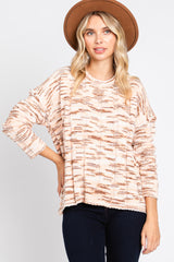 Multi-Color Wide Rib Chenille Knit Sweater