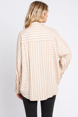 Cream Striped Oversized Blouse