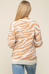 Taupe Animal Print Maternity Sweater