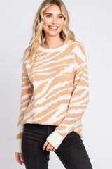 Taupe Animal Print Maternity Sweater