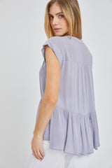 Violet Cap Sleeve Babydoll Shirt