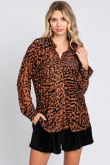 Camel Animal Burnout Button Up Top