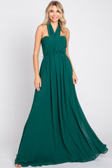 Forest Green Sweetheart Convertible Chiffon Gown