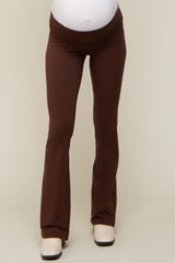 Brown Flared Maternity Leggings