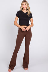 Brown Flared Maternity Leggings