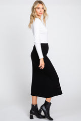 Black Ribbed Maxi Skirt