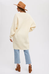 Cream Chunky Waffle Knit Cardigan