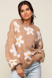 Camel Daisy Soft Brushed Knit Sweater