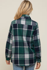 Green Plaid Maternity Shirt Jacket