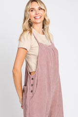 Mauve Corduroy Wide Leg Overalls