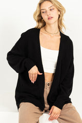 Black Basic Maternity Knit Cardigan