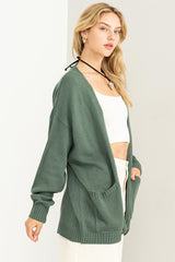 Olive Basic Knit Cardigan