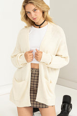 Cream Basic Maternity Knit Cardigan