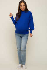 Royal Knit Long Sleeve Mock Neck Maternity Top