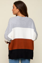 Black Colorblock Stripe Maternity Sweater