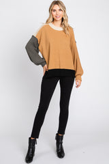 Camel Multicolor Colorblock Sweater