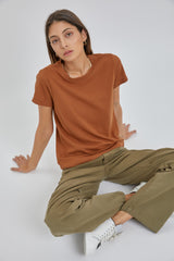 Rust Short Sleeve Maternity Top