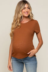 Rust Short Sleeve Maternity Top