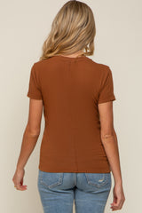 Rust Short Sleeve Maternity Top