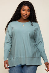 Jade Dolman Sleeve Side Slit Plus Sweater