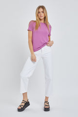 Purple Soft Knit Basic Maternity T-Shirt