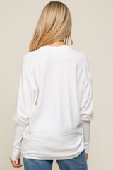 Cream Knit Long Dolman Sleeve Maternity Top