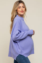 Lavender Mock Neck Maternity Sweater