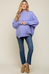 Lavender Mock Neck Maternity Sweater