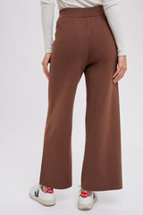 Brown Sweater Knit Drawstring Pants