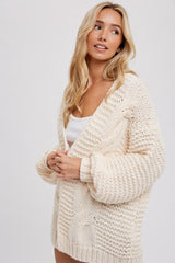 Cream Chunky Knit Cardigan