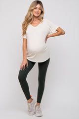 Cream Basic Soft Knit Maternity T-Shirt